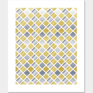 Gold and Silver (Diamond Checkered) Posters and Art